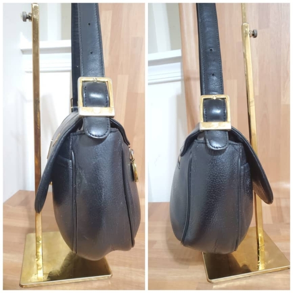 Authentic MCM Saddle Leather Studded Flap Shoulder Bag - Picture 6 of 13